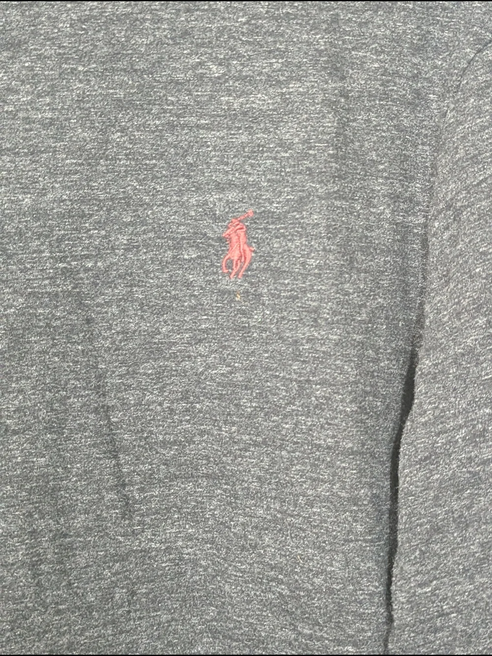 Polo by Ralph Lauren Charcoal Heather Long-Sleeve Crew Tee with Red Pony